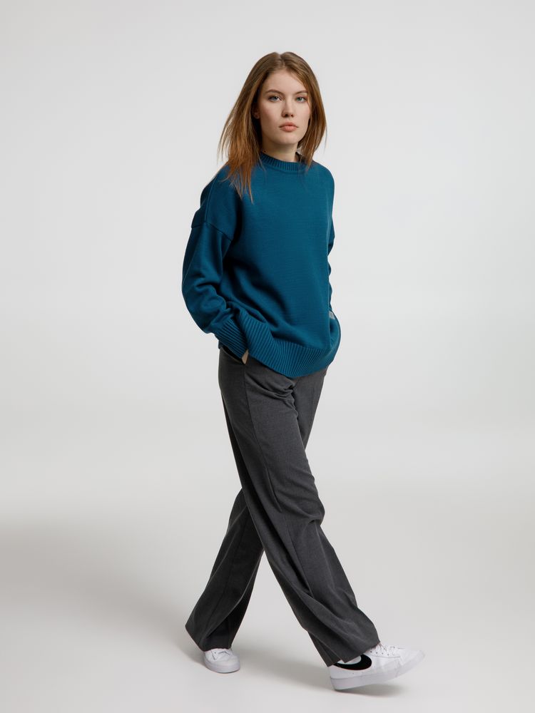 Джемпер оверсайз унисекс Stated в сумке, синий (морская волна)-4