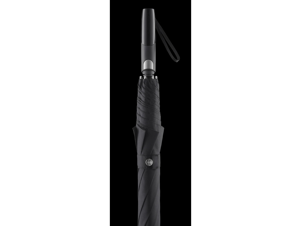 Зонт-трость 7399 Alugolf полуавтомат, черный/титан-12