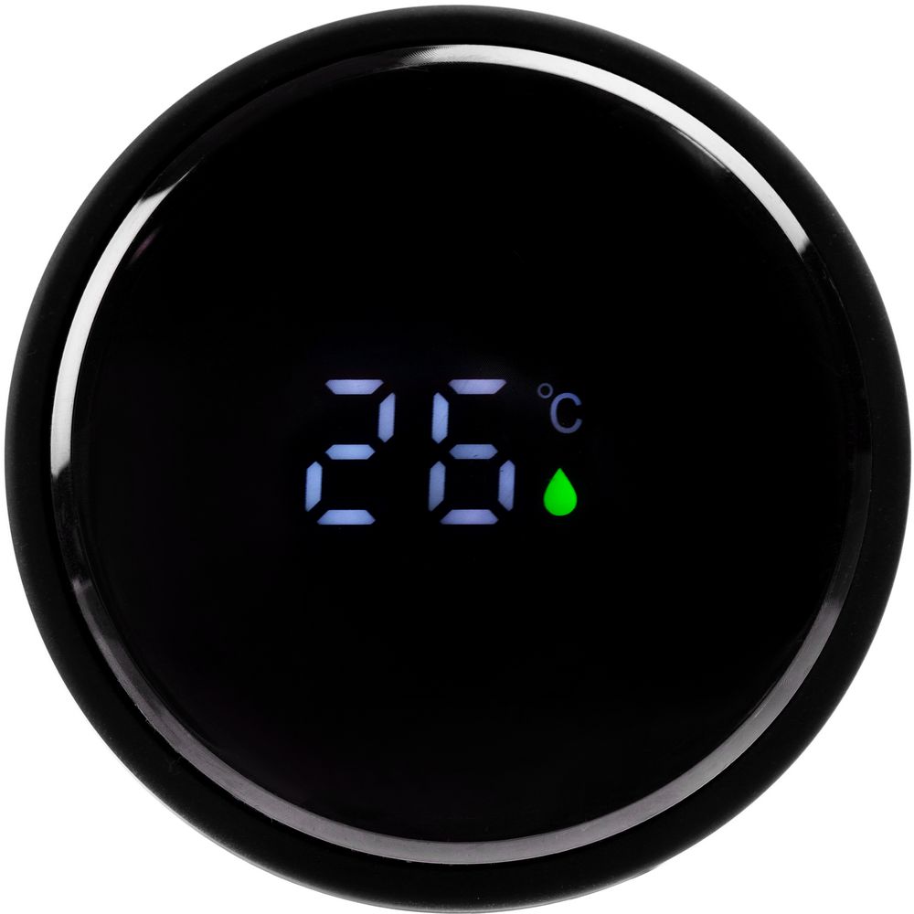 Смарт-бутылка с заменяемой батарейкой Long Therm Soft Touch, черная-2