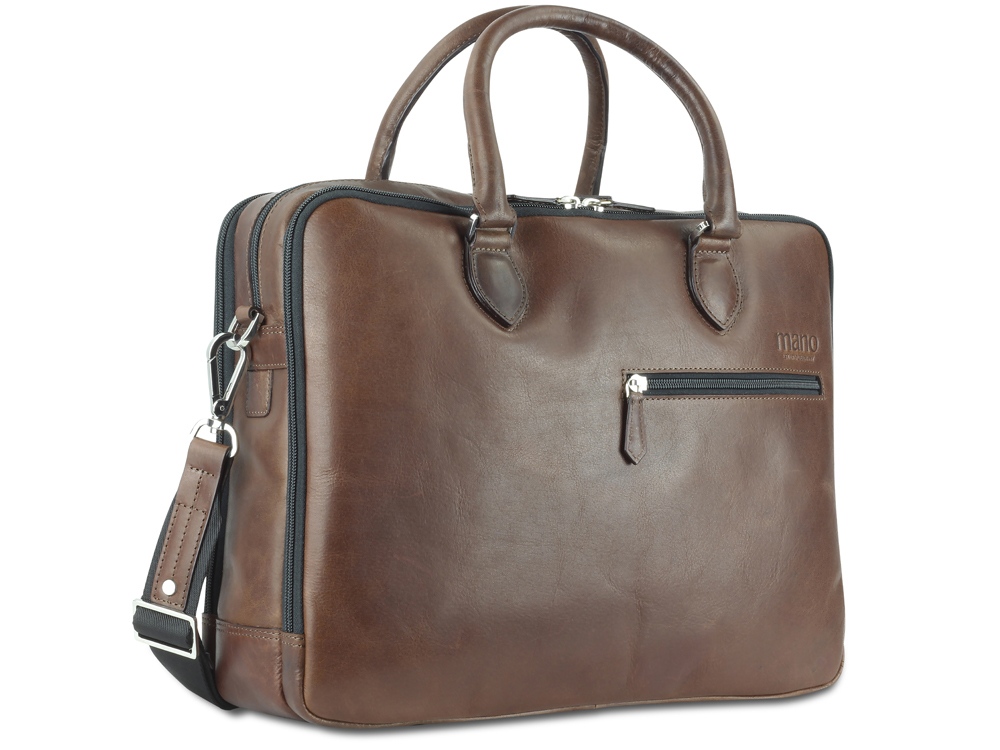 Сумка Mano Don Valentino, натуральная кожа в коричневом цвете, 41,5 х 31 х 10 см-2