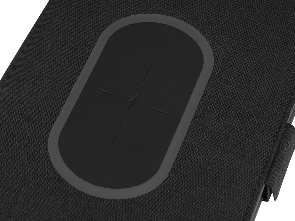 Органайзер с беспроводной зарядкой 5000 mAh Powernote, темно-серый-8