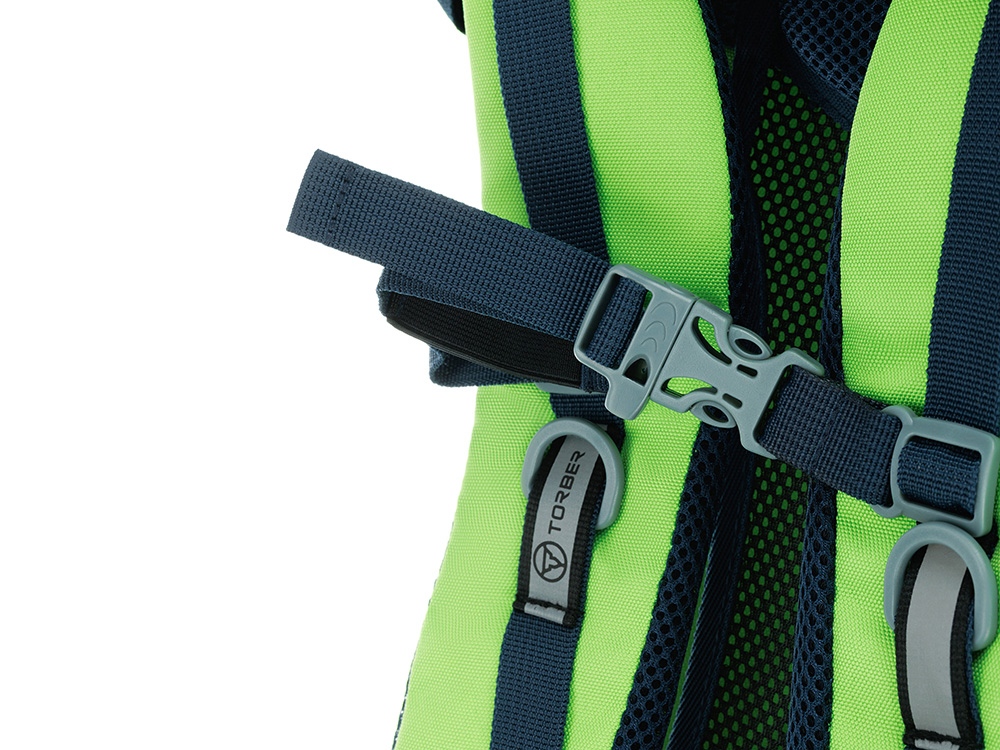 Туристический рюкзак TORBER КЕМПИНГ, синий/салатовый, полиэстер, 36 х 54 х 16 см-8