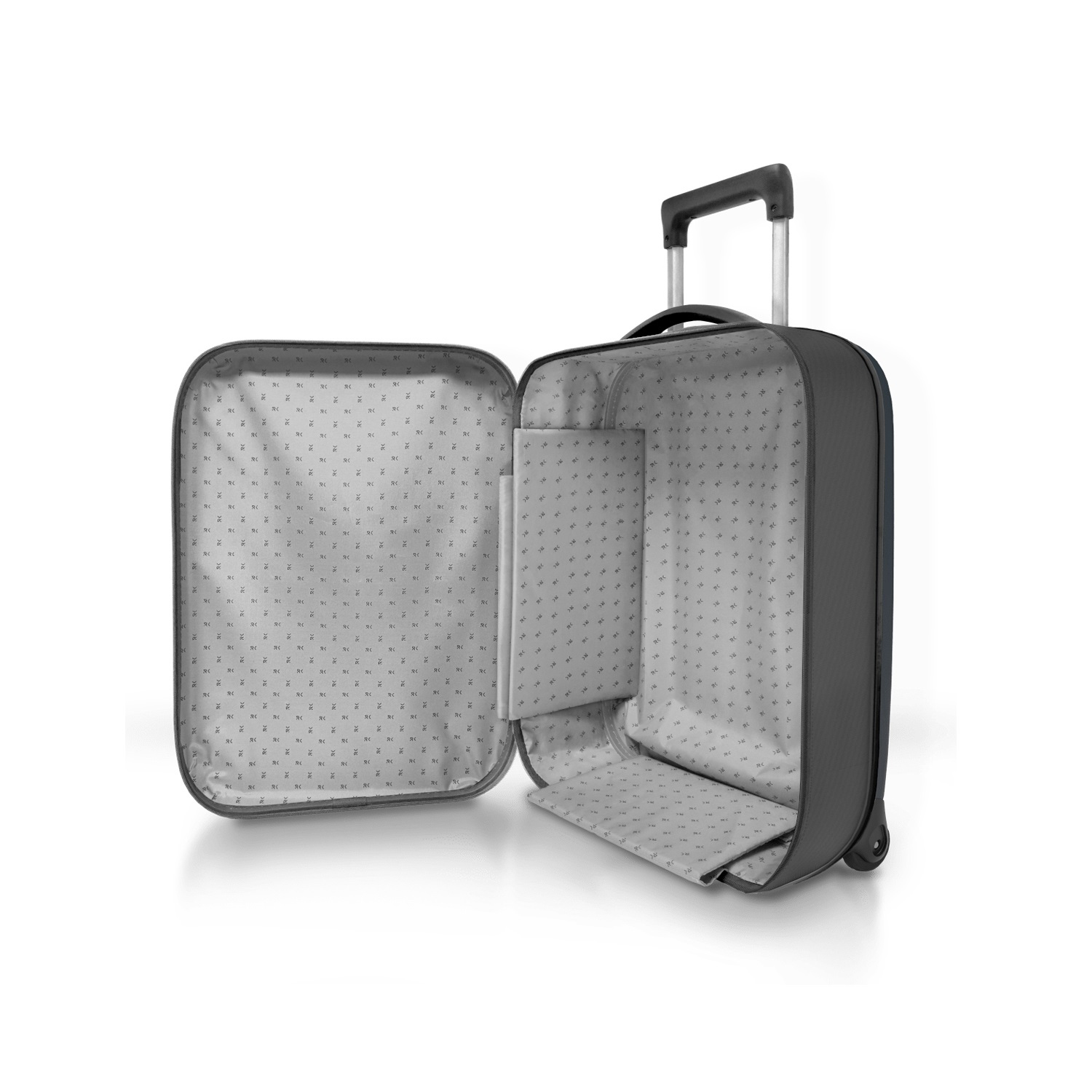 Чемодан складной Rollink Vega II 55x40x20 см, 2 колеса, серо-синий-8