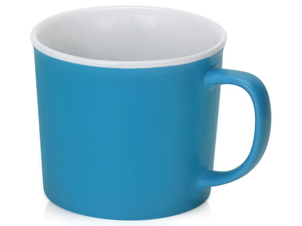 Матовая кружка Nancy 360 мл цветная снаружи, белая внутри, голубой-0
