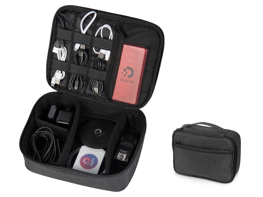 Органайзер для крупной электроники District, темно-серый-0