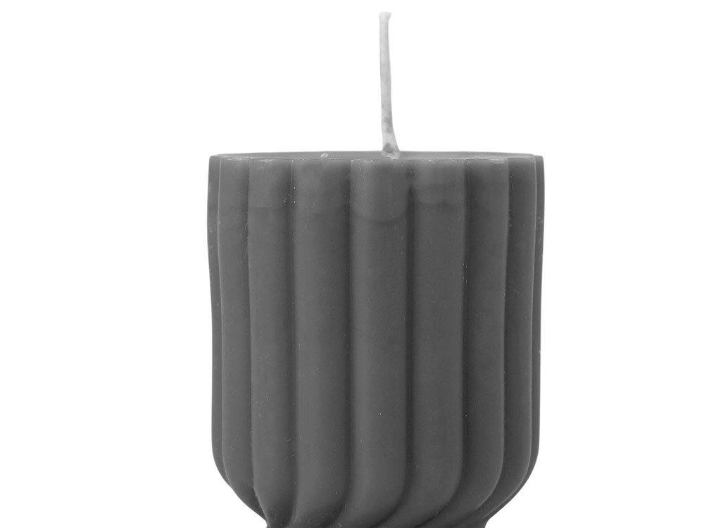 Набор свечей с гранями Vela, темно-серый, белый-12