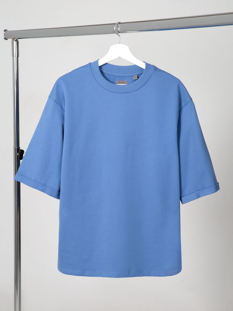 Футболка оверсайз унисекс Kosmos 2.0, синяя-1