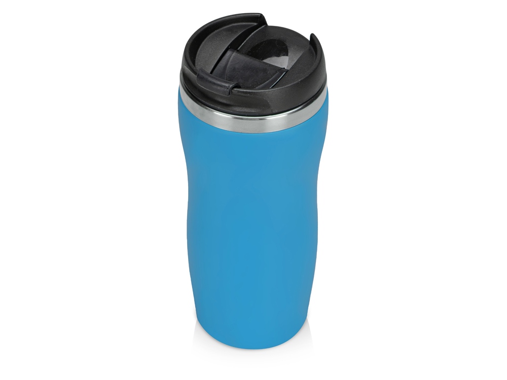 Термокружка Mony Steel 350 мл, soft touch, голубой-0