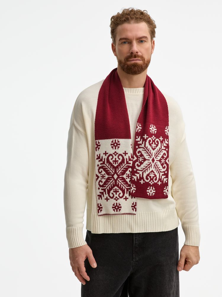 Шарф Wintertude M, красный с белым-3