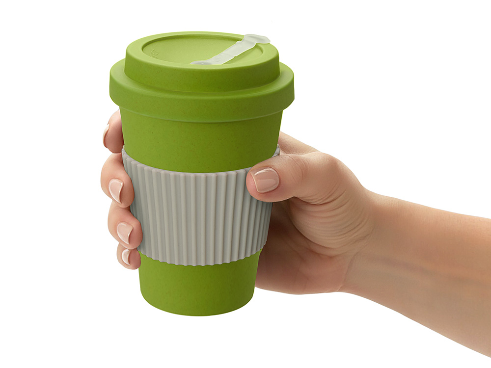 Термокружка Muffin из натуральных волокон, зеленое яблоко-5