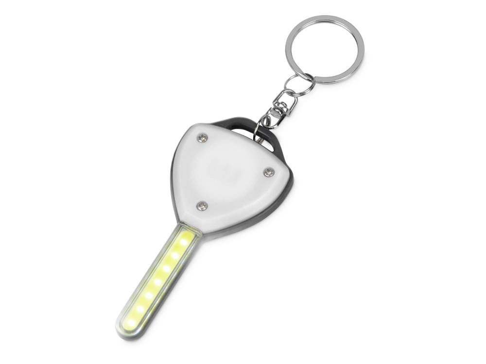 Брелок-фонарик COB Switch, белый/серый-1