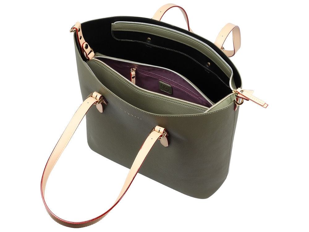 Сумка-шоппер BUGATTI Ella, оливковая, полиуретан, 47,5х12х32 см-2