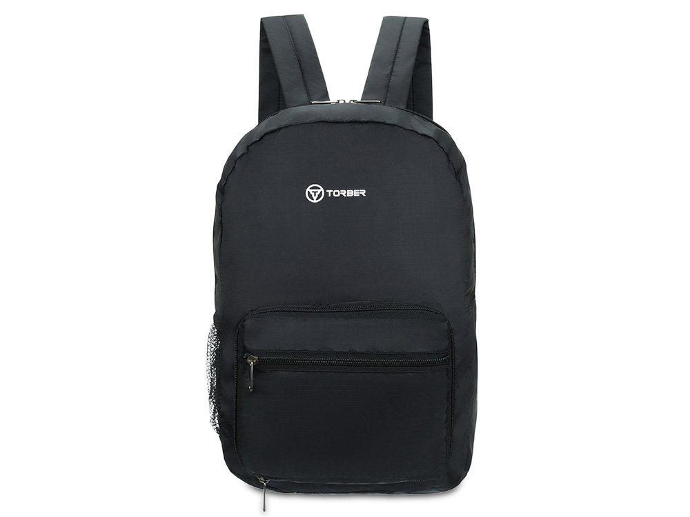 Рюкзак складной TORBER, черный, полиэстер, 49x33x12 см-0