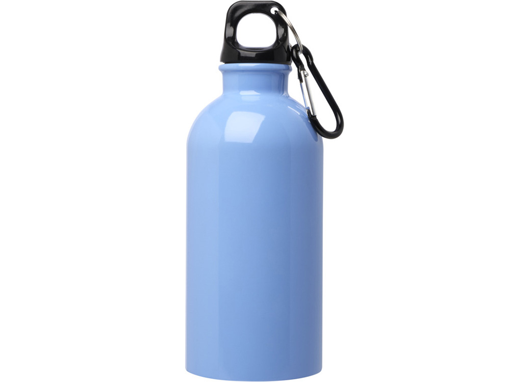 Одностенная бутылка для воды с карабином Oregon, изготовленная из нержавеющей стали, сертифицированной по стандарту RCS, объемом 400 мл - Cloud Blue-1