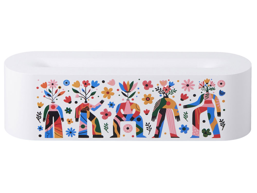 Увлажнитель с эффектом пламени Flame, белый с УФ-печатью DTF-0