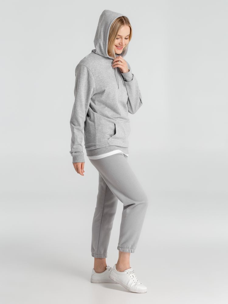 Толстовка с капюшоном унисекс Hoodie, серый меланж-10