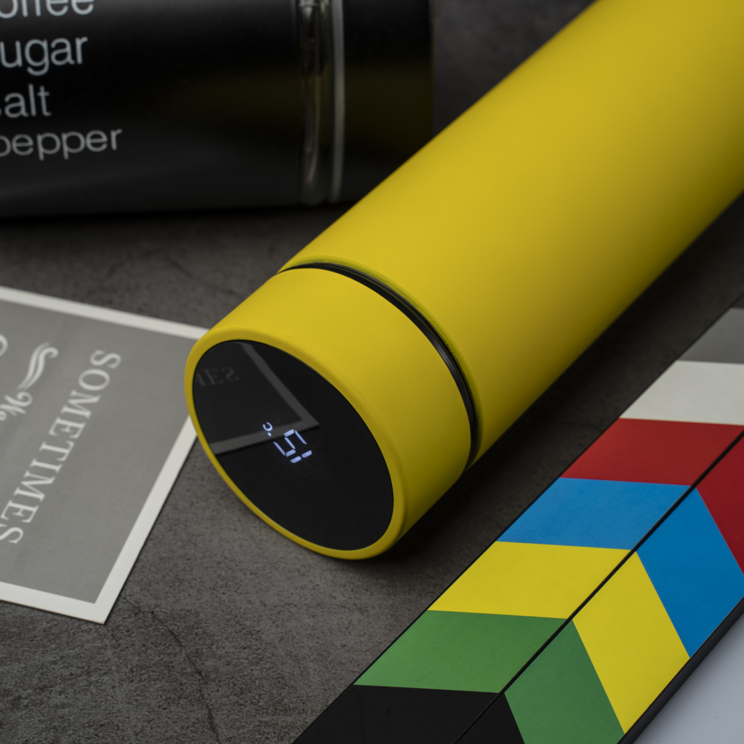 Термос Reactor софт-тач с датчиком температуры (желтый)-5