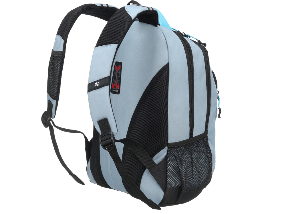 Рюкзак TORBER РАКЕТА серый/голубой, полиэстер/добби, 32x15x46 см, 22 л-2
