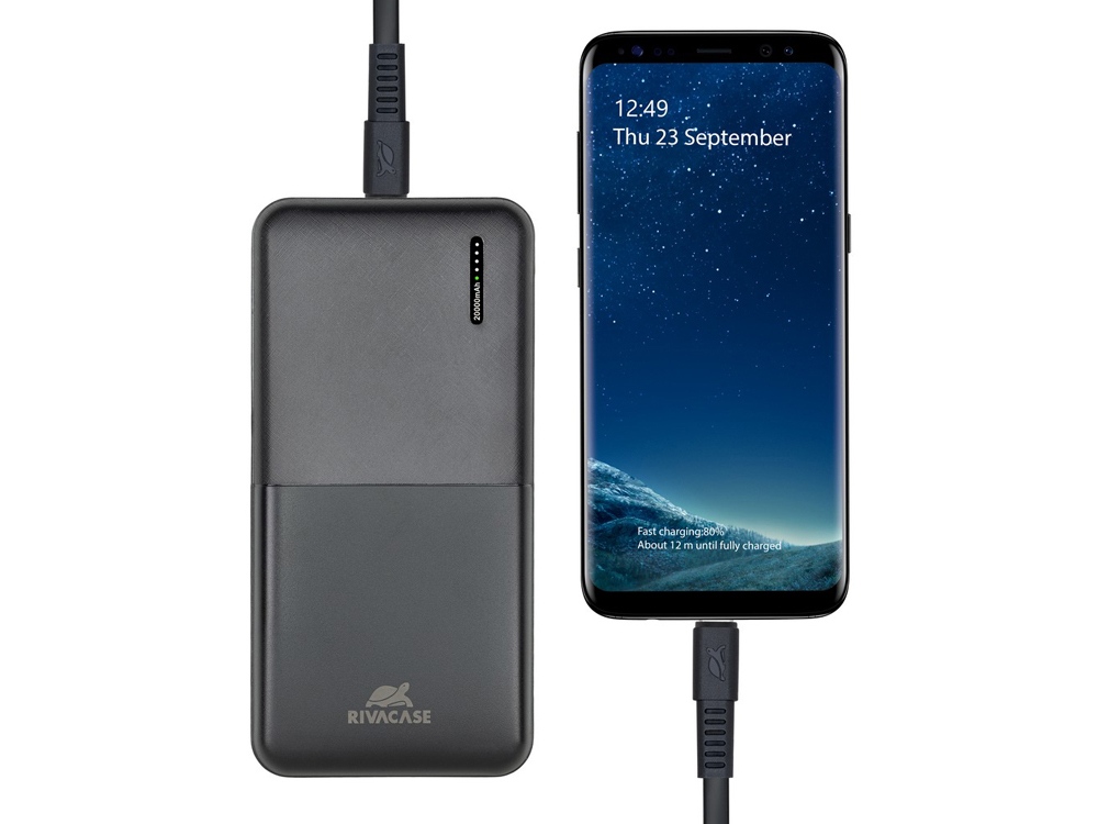 RIVACASE VA2571 (20000 мАч) QC/PD внешний аккумулятор, черный 12/24-9