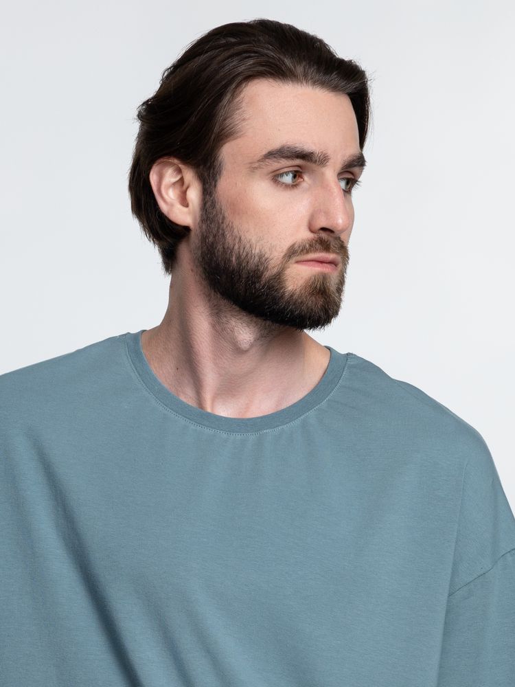 Футболка унисекс оверсайз Crosstown, серо-зеленая-4