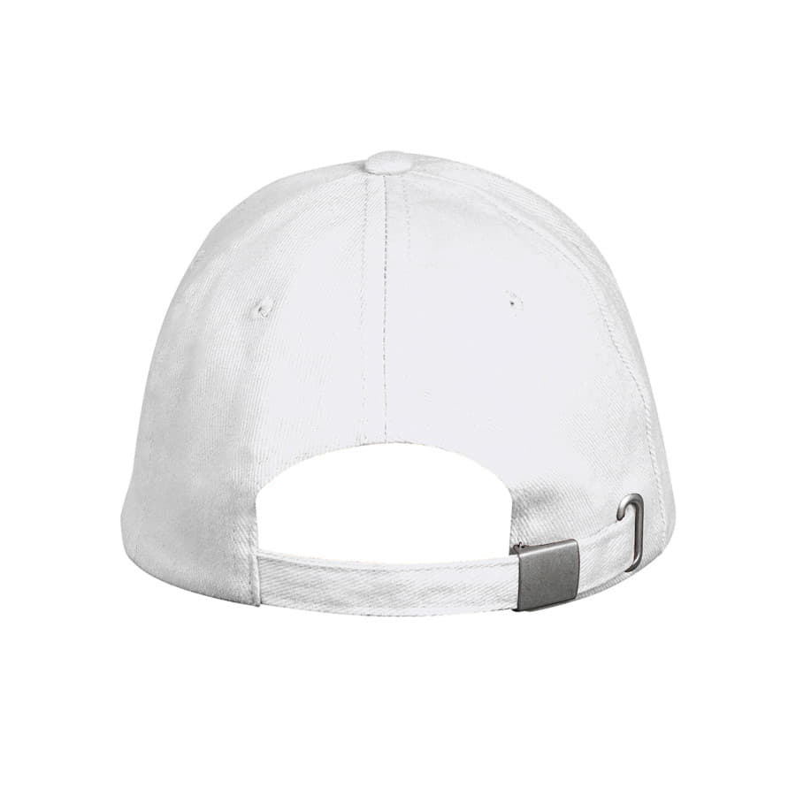 Бейсболка LONG BEACH, 5 клиньев, металлическая застежка, белый-3