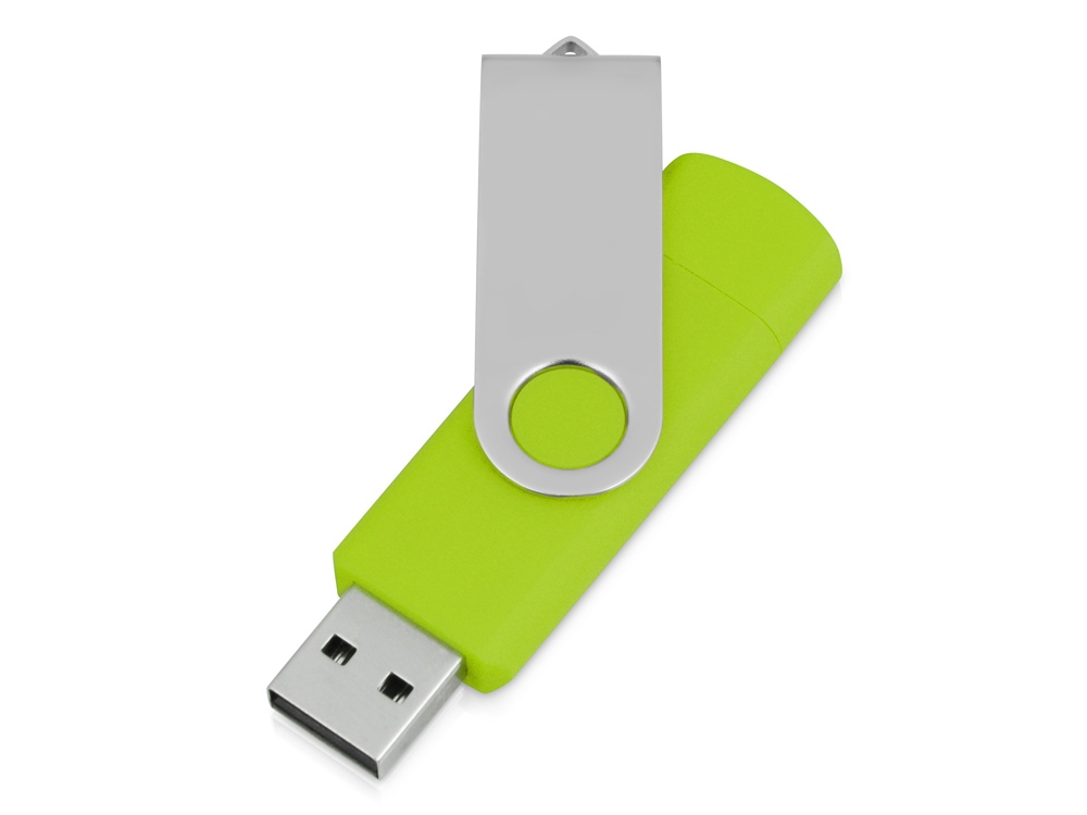 USB/micro USB-флешка 2.0 на 16 Гб Квебек OTG, зеленое яблоко-1