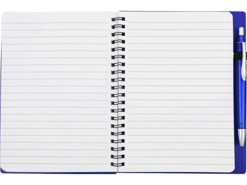 Блокнот Контакт с ручкой, синий-4