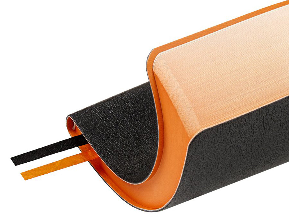 Ежедневник недатированный А5 Boston, черный (оранжевый обрез)-7