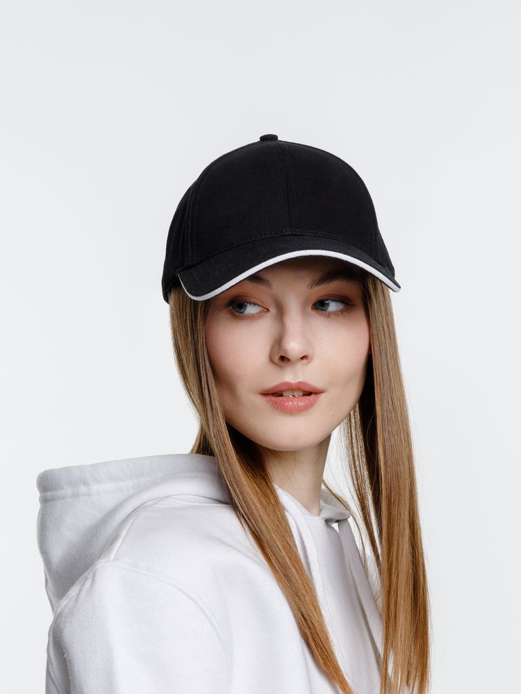 Бейсболка Spiker, черная с белым-4