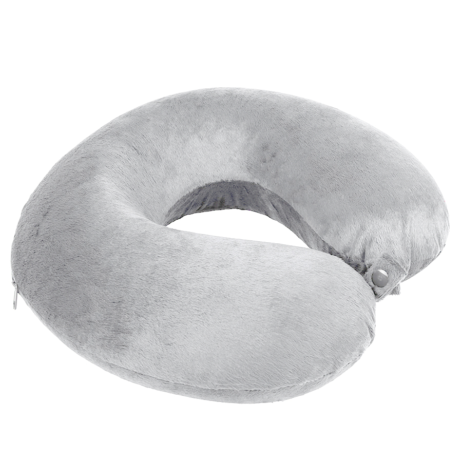 Подушка дорожная  "SOFT"; memory foam, микрофибра,серый, серый-0