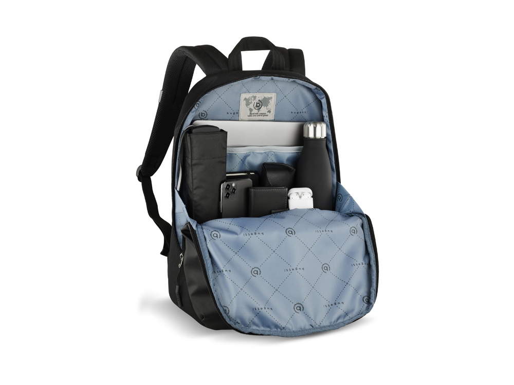 Рюкзак BUGATTI Blanc Delight, чёрный, нейлон RPET600D/тарпаулин/полиэстер, 32х15х45 см, 20 л-3