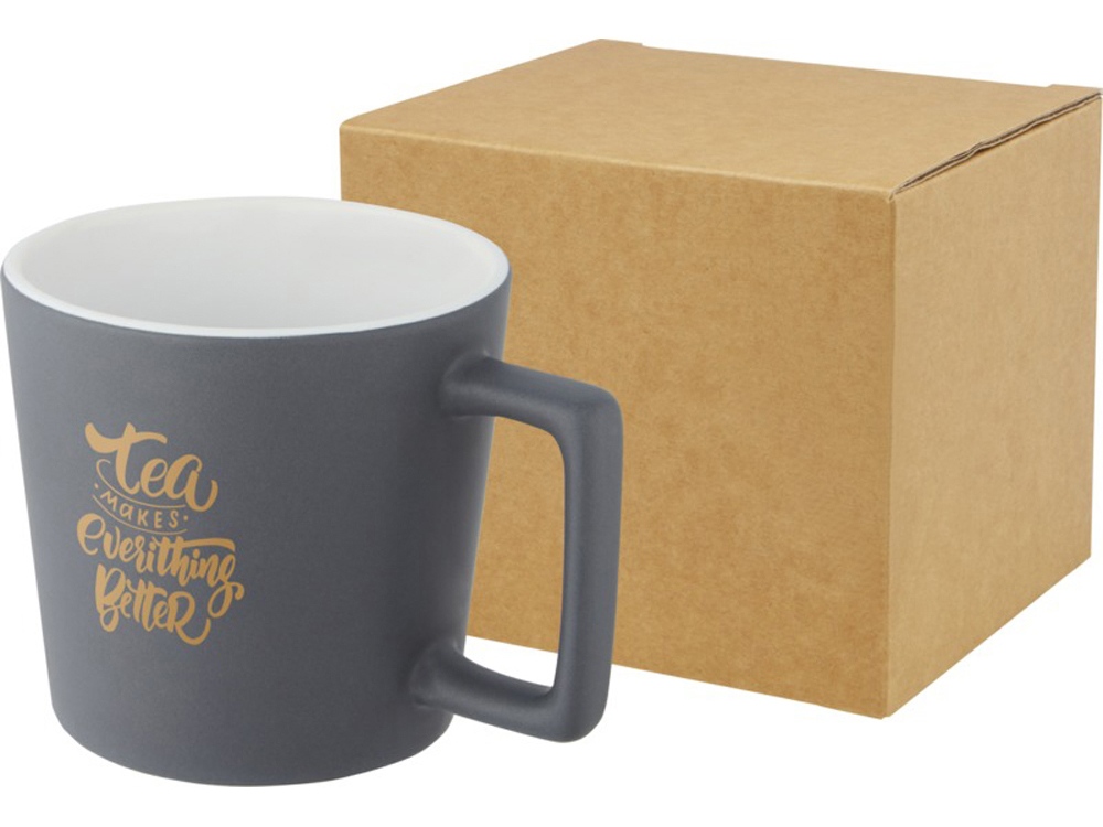 Cali Керамическая кружка объемом 370 мл с матовой отделкой - Белый / Matted Grey-7