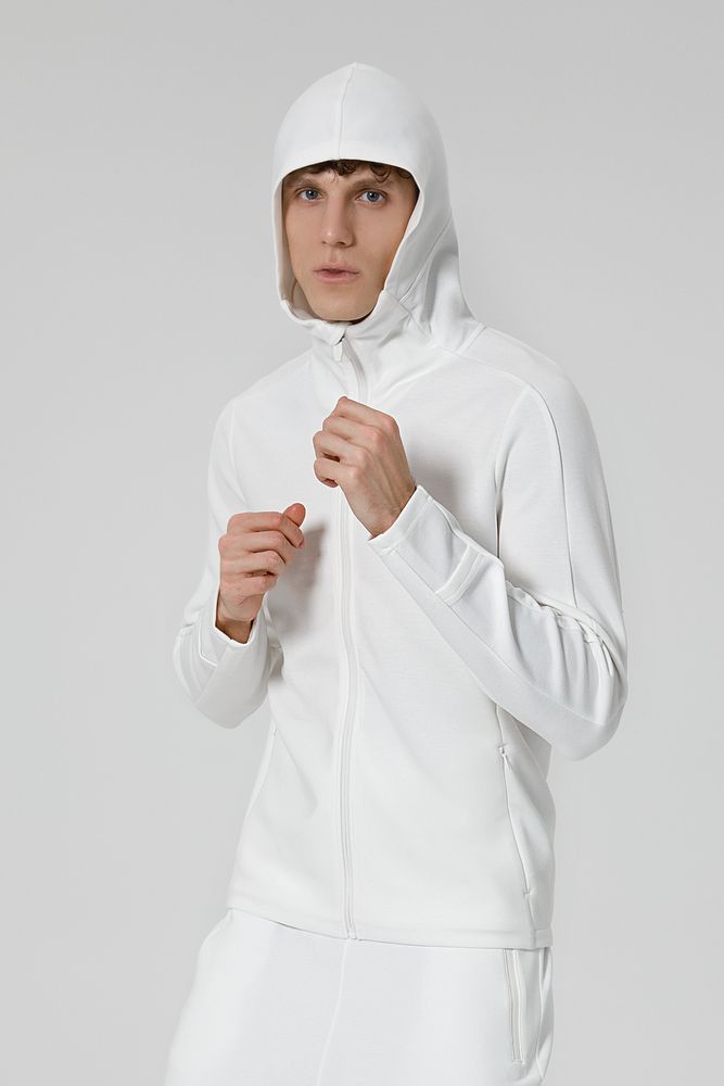 Куртка с капюшоном унисекс Begi, молочно-белая-6