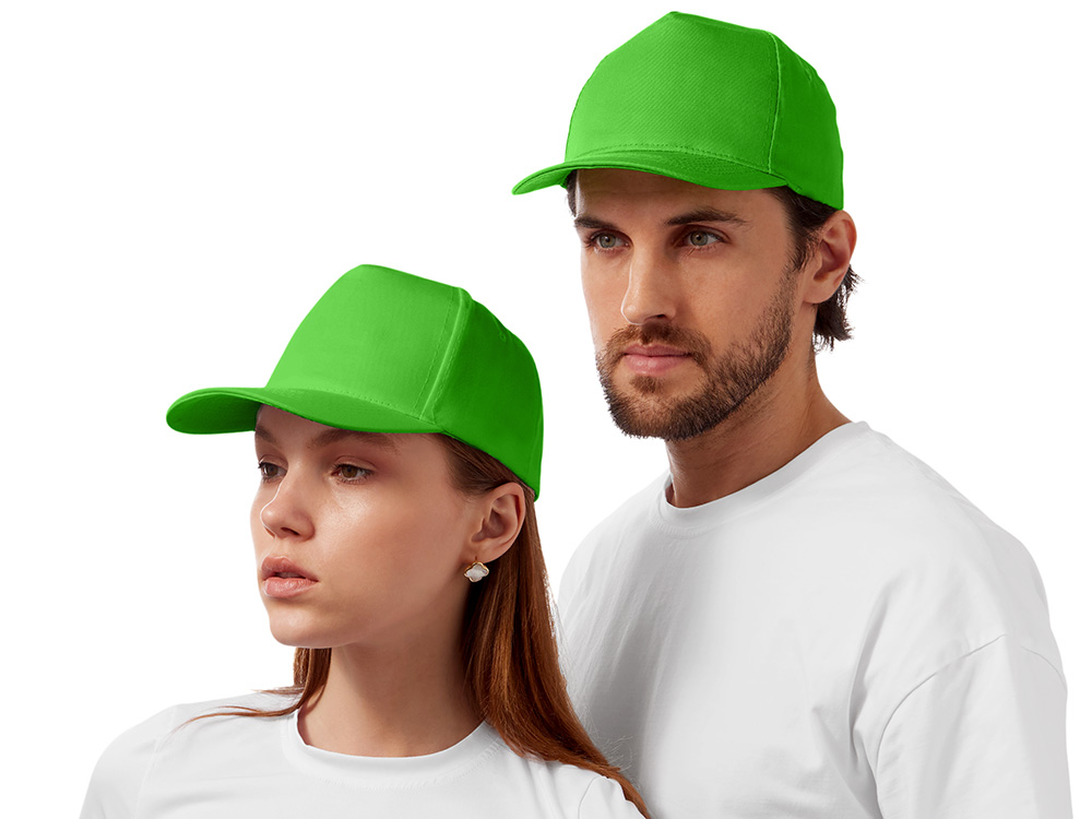 Бейсболка Mix 5-ти панельная 180 гр, зеленое яблоко-0