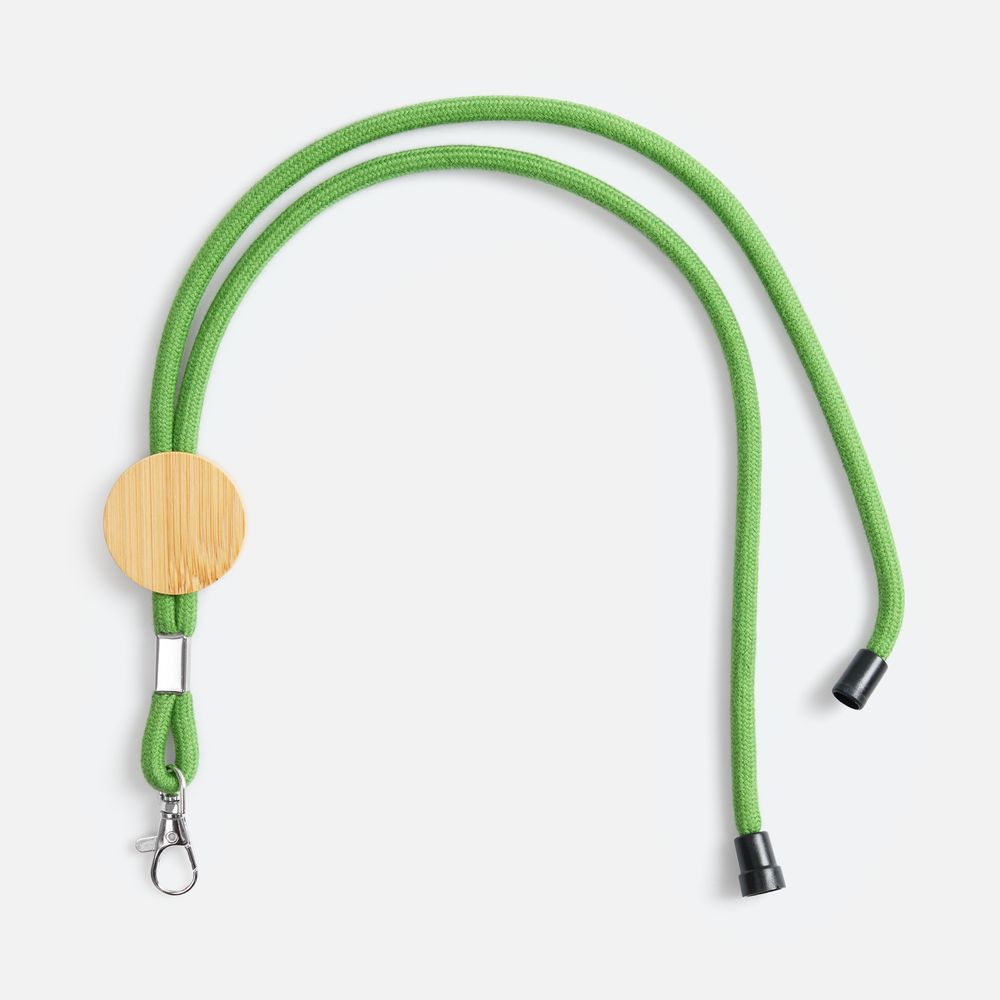 Шнурок для бейджа Tube Wood, зеленый-0