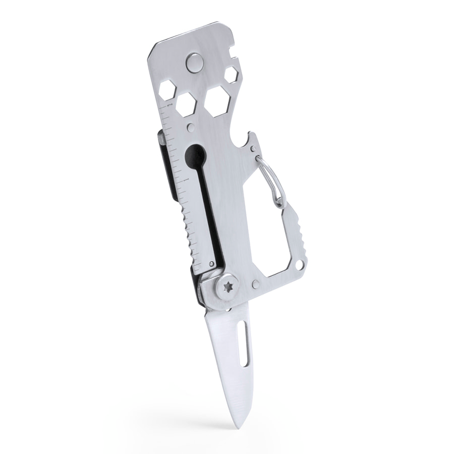 Мультиинструмент ROSECA, 13 функций,  алюминий/сталь нержавеющая, серебристый-0