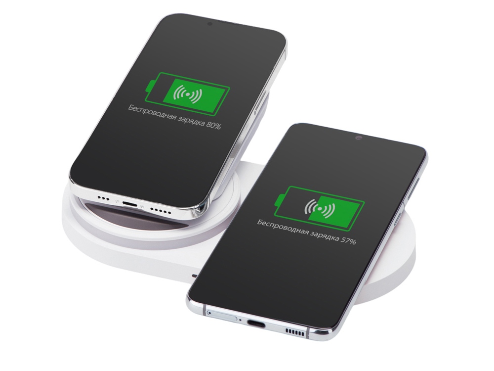Складная зарядная станция с беспроводной зарядкой Flashport, 15 Вт, белый-3