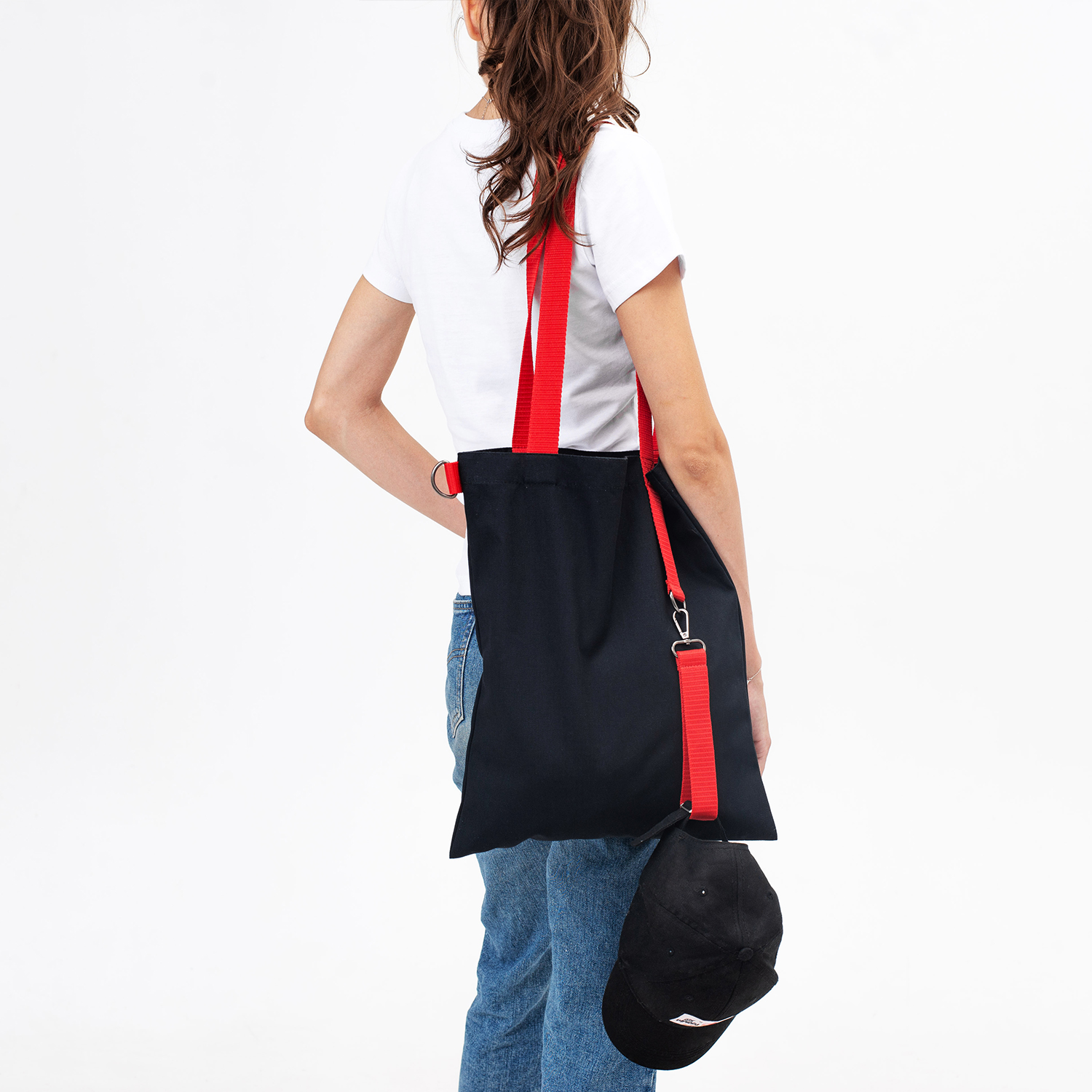Шоппер Superbag black (чёрный с красным)-5