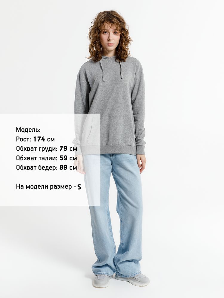 Худи унисекс Westray, серый меланж-5