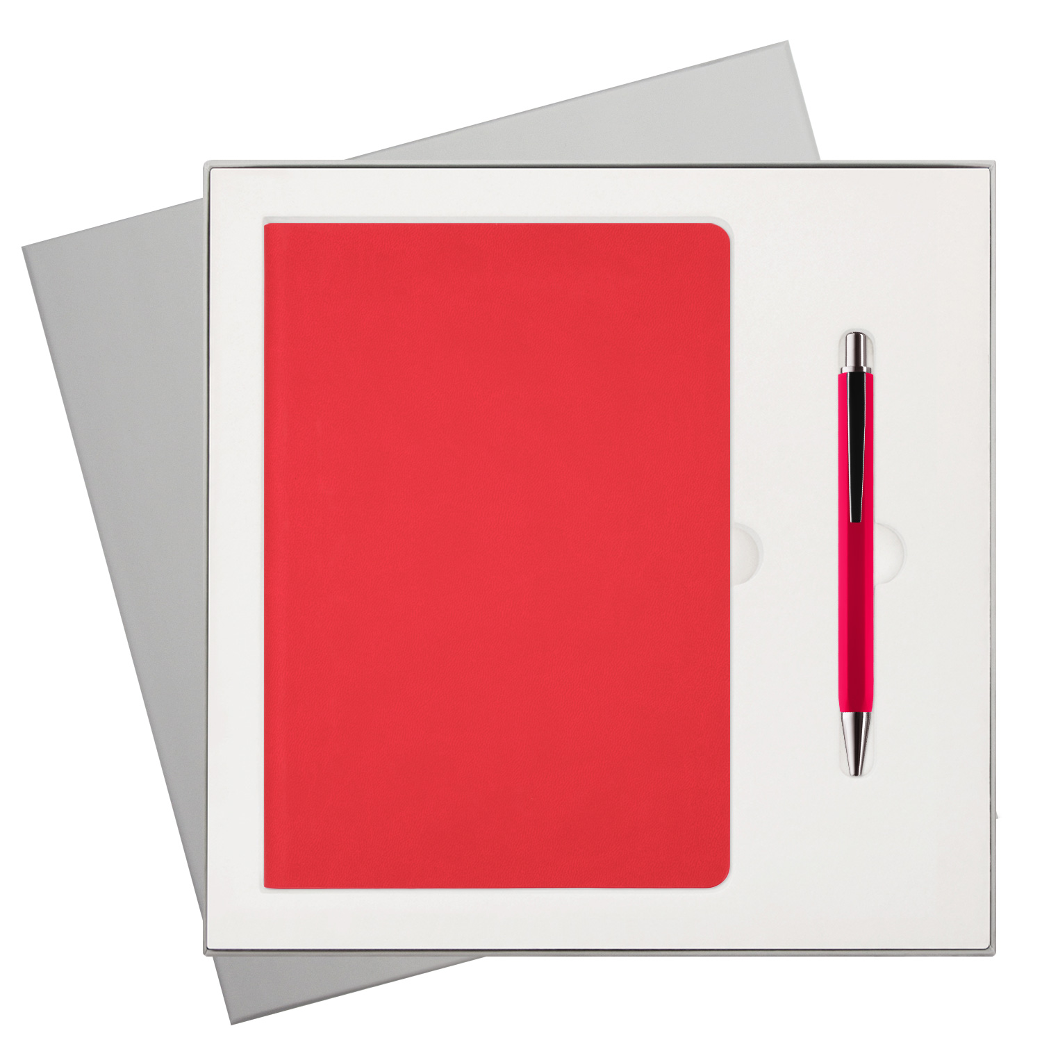 Подарочный набор Latte soft touch, красный (ежедневник, ручка)-0