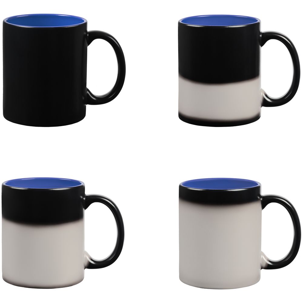 Кружка-хамелеон On Display, матовая, черная со светло-синим-3