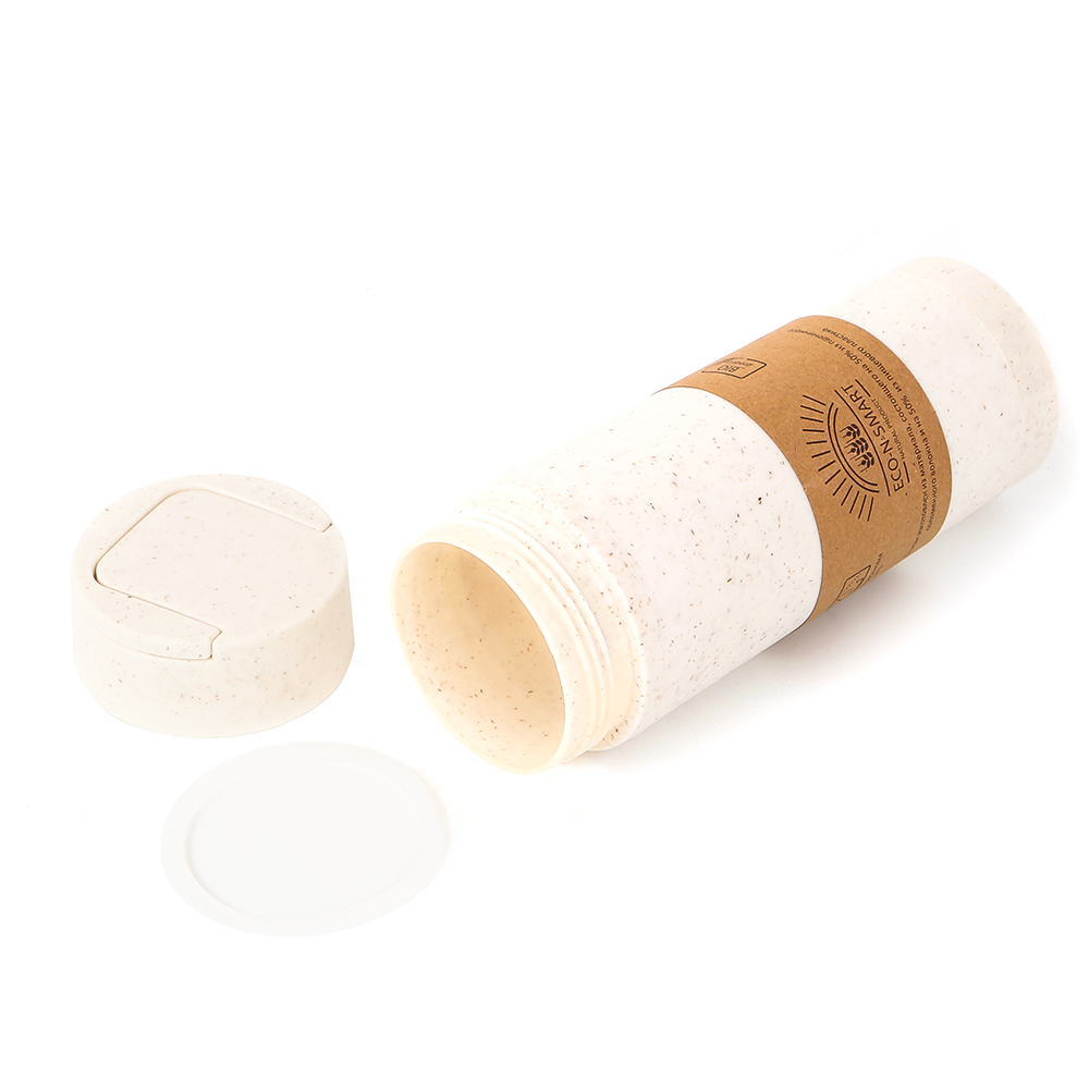 Термостакан с двойной стенкой Smile из пшеничного волокна, Бежевый-2