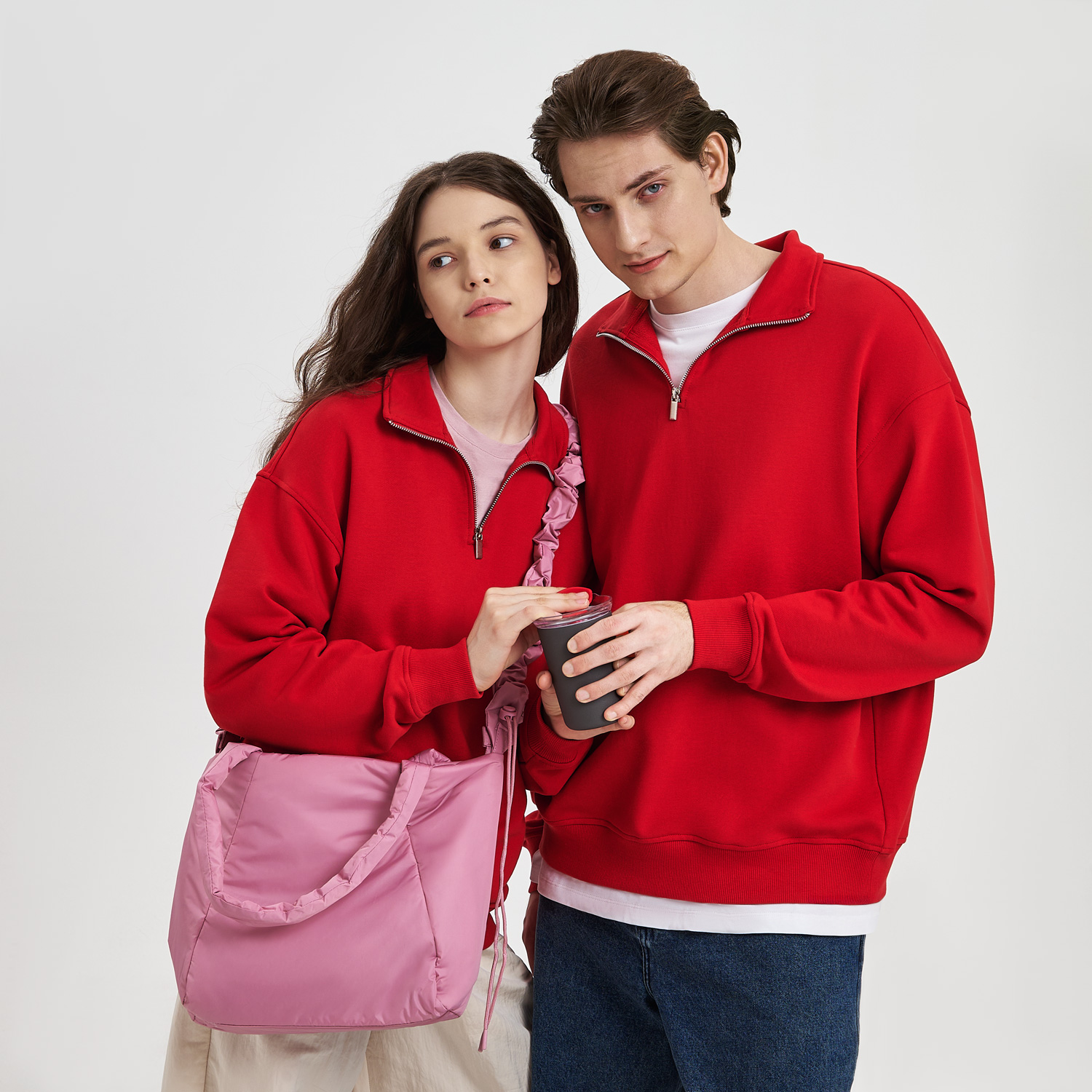 Толстовка на молнии унисекс FLOW, красная-13