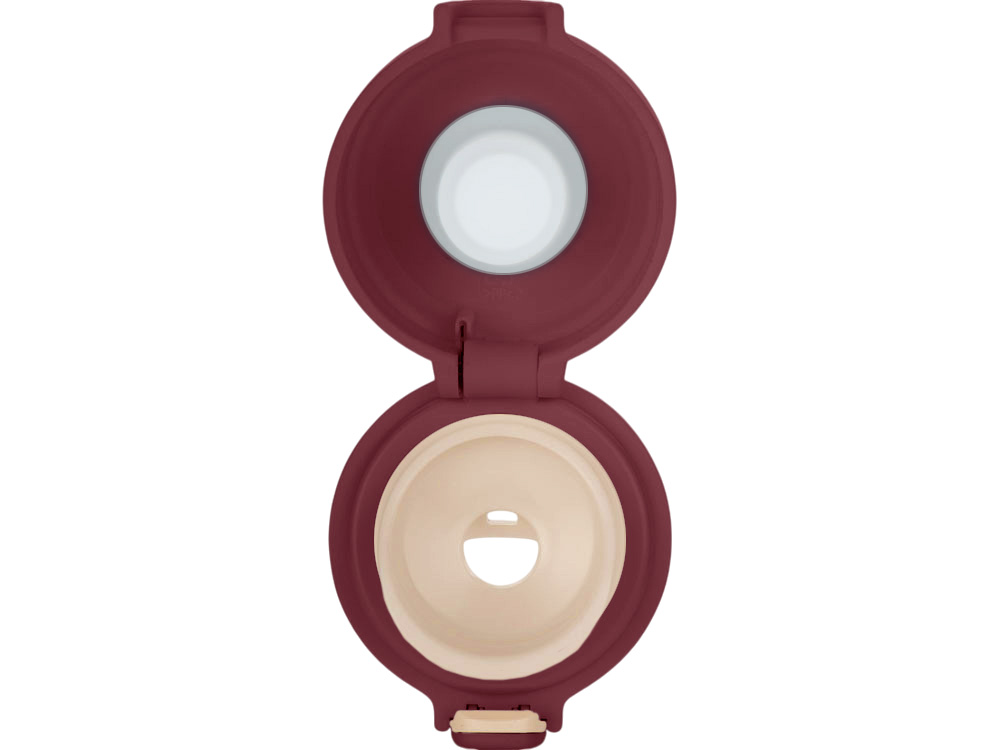 Вакуумная термокружка Waterline c кнопкой Guard, 400 мл, тубус, бургунди-5