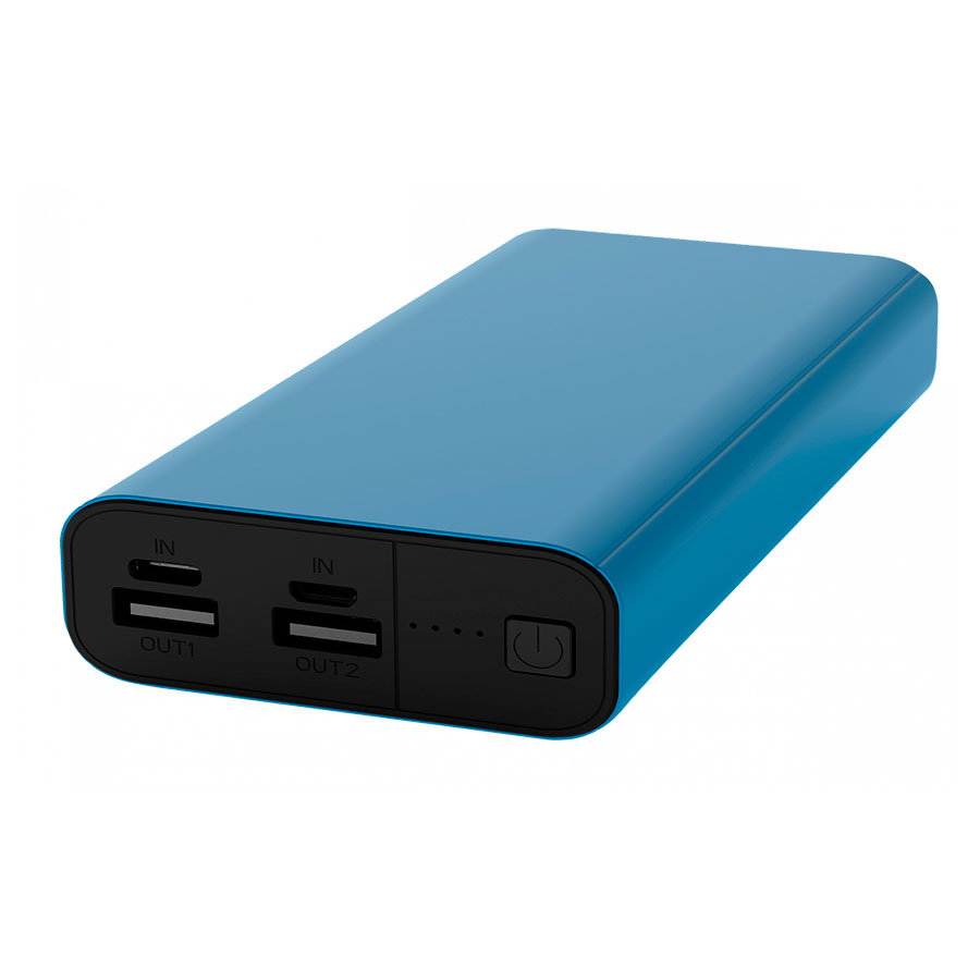 Внешний аккумулятор ARNICA 20M, 20000 мАч, металл, синий, синий-0