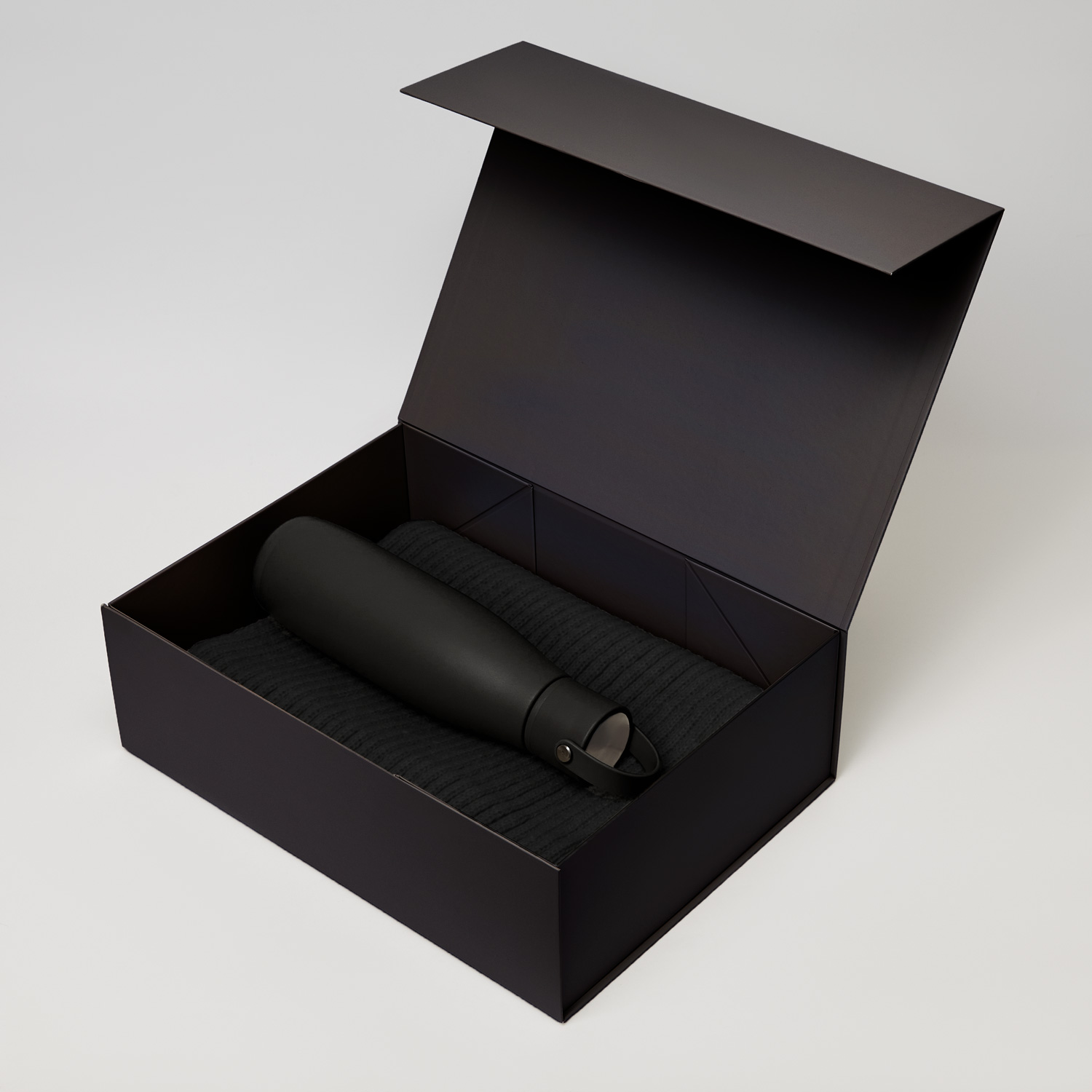 Подарочный набор Bosca, Forges, черный (термобутылка, шарф)-0