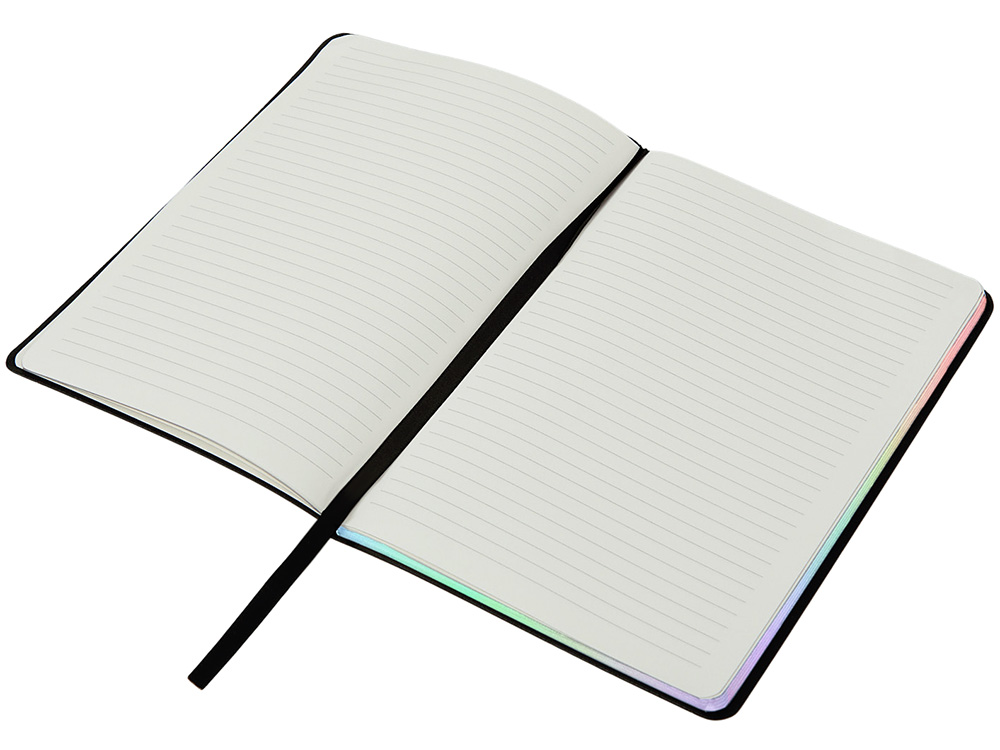 Блокнот А5 в гибкой обложке Fellini с голографическим срезом, черный-4