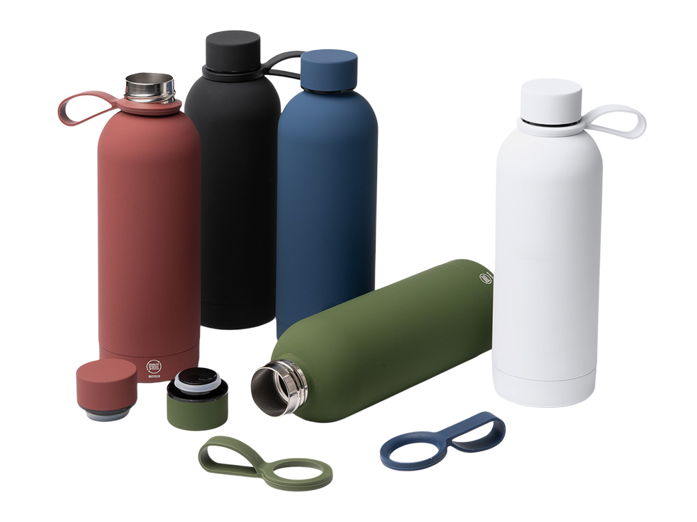 Термобутылка из переработанной нержавеющей стали 500 мл Сивас (SIVAS). черный-1