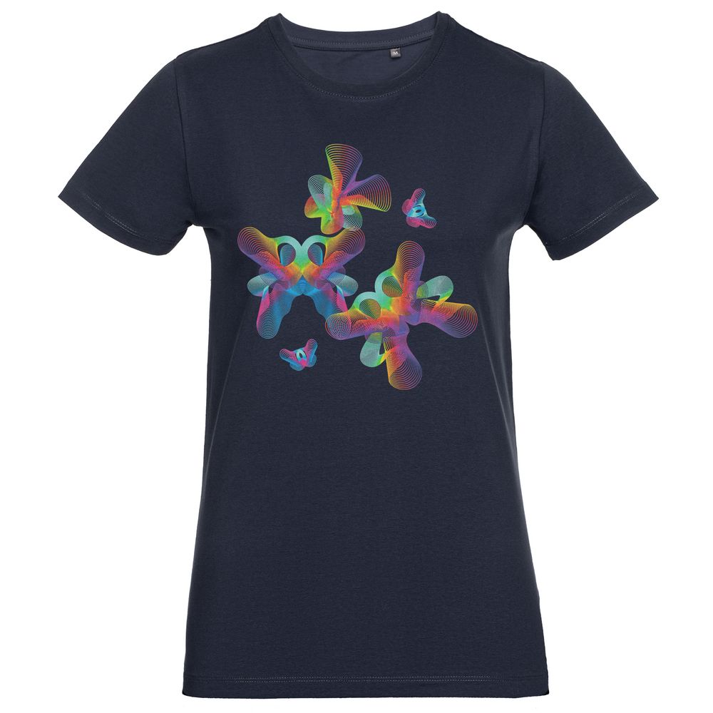 Футболка женская Butterflies, темно-синяя-1