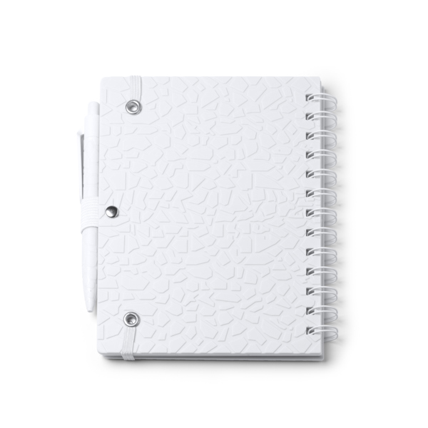 Блокнот А5 DURAN в твёрдом переплёте с ручкой, Белый-3
